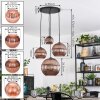 Koyoto Hanglamp, Kogellampje, Cluster hanglamp Koperkleurig, 4-lichts