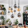 Gastor Hanglamp, Kogellampje, Hanglamp Amber, Chroom, Duidelijk, Rookkleurig, 8-lichts