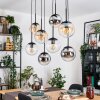 Gastor Hanglamp, Kogellampje, Hanglamp Amber, Chroom, Duidelijk, Rookkleurig, 8-lichts