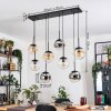 Gastor Hanglamp, Kogellampje, Hanglamp Amber, Chroom, Duidelijk, Rookkleurig, 8-lichts