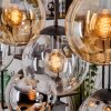 Gastor Hanglamp, Kogellampje, Hanglamp Amber, Chroom, Duidelijk, Rookkleurig, 8-lichts
