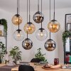 Gastor Hanglamp, Kogellampje, Hanglamp Amber, Chroom, Duidelijk, Rookkleurig, 8-lichts