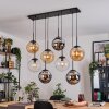 Gastor Hanglamp, Kogellampje, Hanglamp Amber, Chroom, Duidelijk, Rookkleurig, 8-lichts