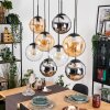 Gastor Hanglamp, Kogellampje, Hanglamp Amber, Chroom, Duidelijk, Rookkleurig, 8-lichts