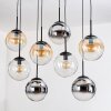 Gastor Hanglamp, Kogellampje, Hanglamp Amber, Chroom, Duidelijk, Rookkleurig, 8-lichts