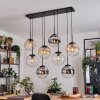 Gastor Hanglamp, Kogellampje, Hanglamp Amber, Chroom, Duidelijk, Rookkleurig, 8-lichts