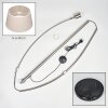 Bassagoda Staande lamp, Booglampen Nikkel mat, Zwart, 1-licht, Stoffen lampenkap