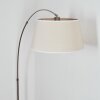 Bassagoda Staande lamp, Booglampen Nikkel mat, Zwart, 1-licht, Stoffen lampenkap
