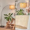 Sabadim Staande lamp, Booglampen Nikkel mat, Zwart, 1-licht, Stoffen kap