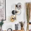 Ripoll Kogellampje, Wandlamp Goud, Zwart, 3-lichts