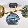 Koyoto Plafondlamp, Kogellampje Goud, Zwart, 3-lichts