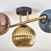 Koyoto Plafondlamp, Kogellampje Goud, Zwart, 3-lichts
