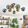 Ripoll Plafondlamp, Kogellampje Blauw, Goud, Groen, 8-lichts