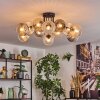 Koyoto Plafondlamp, Kogellampje 89 cm Amber, Duidelijk, Rookkleurig, 12-lichts