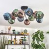Koyoto Plafondlamp, Kogellampje 89 cm Blauw, Groen, Koperkleurig, 12-lichts