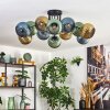 Koyoto Plafondlamp, Kogellampje 89 cm Blauw, Goud, Groen, 12-lichts