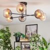 Koyoto Plafondlamp, Kogellampje 80 cm Amber, Duidelijk, Rookkleurig, 6-lichts