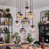 Gastor Hanglamp, Kogellampje, Hanglamp Amber, Duidelijk, Rookkleurig, 8-lichts