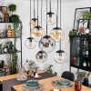 Gastor Hanglamp, Kogellampje, Hanglamp Amber, Duidelijk, Rookkleurig, 8-lichts