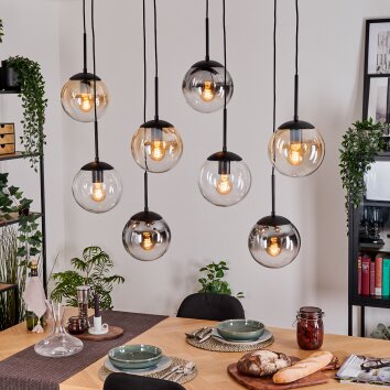 Gastor Hanglamp, Kogellampje, Hanglamp Amber, Duidelijk, Rookkleurig, 8-lichts