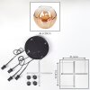 Ripoll Hanglamp, Kogellampje, Cluster hanglamp Amber, Duidelijk, 4-lichts