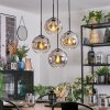 Ripoll Hanglamp, Kogellampje, Cluster hanglamp Chroom, Duidelijk, Rookkleurig, 4-lichts