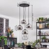Ripoll Hanglamp, Kogellampje, Cluster hanglamp Chroom, Duidelijk, Rookkleurig, 4-lichts