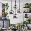 Ripoll Kogellampje, Cluster hanglamp Chroom, Duidelijk, Rookkleurig, 4-lichts