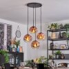 Ripoll Hanglamp, Kogellampje, Cluster hanglamp Duidelijk, Koperkleurig, 4-lichts