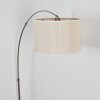 Bassagoda Staande lamp, Booglampen Nikkel mat, Zwart, 1-licht, Stoffen lampenkap