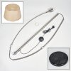 Sabadim Staande lamp, Booglampen Nikkel mat, Zwart, 1-licht, Stoffen lampenkap