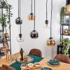 Koyoto Hanglamp, Kogellampje, Hanglamp Amber, Chroom, Duidelijk, Rookkleurig, 6-lichts
