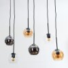 Koyoto Hanglamp, Kogellampje, Hanglamp Amber, Chroom, Duidelijk, Rookkleurig, 6-lichts
