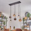 Koyoto Hanglamp, Kogellampje, Hanglamp Amber, Chroom, Duidelijk, Rookkleurig, 6-lichts