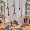 Koyoto Hanglamp, Kogellampje, Hanglamp Amber, Duidelijk, Rookkleurig, 6-lichts
