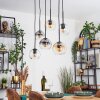 Koyoto Hanglamp, Kogellampje, Hanglamp Amber, Duidelijk, Rookkleurig, 6-lichts