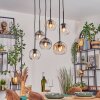 Koyoto Hanglamp, Kogellampje, Hanglamp Amber, Duidelijk, Rookkleurig, 6-lichts