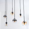 Koyoto Hanglamp, Kogellampje, Hanglamp Amber, Duidelijk, Rookkleurig, 6-lichts