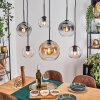 Koyoto Hanglamp, Kogellampje, Hanglamp Amber, Duidelijk, Rookkleurig, 6-lichts