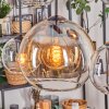 Koyoto Hanglamp, Kogellampje, Hanglamp Amber, Duidelijk, Rookkleurig, 6-lichts
