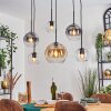 Koyoto Hanglamp, Kogellampje, Hanglamp Amber, Duidelijk, Rookkleurig, 6-lichts