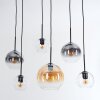 Koyoto Hanglamp, Kogellampje, Hanglamp Amber, Duidelijk, Rookkleurig, 6-lichts