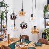 Koyoto Hanglamp, Kogellampje, Hanglamp Amber, Chroom, Duidelijk, Rookkleurig, 6-lichts