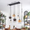 Koyoto Hanglamp, Kogellampje, Hanglamp Amber, Chroom, Duidelijk, Rookkleurig, 6-lichts