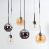 Koyoto Hanglamp, Kogellampje, Hanglamp Amber, Chroom, Duidelijk, Rookkleurig, 6-lichts