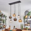 Koyoto Hanglamp, Kogellampje, Hanglamp Amber, Chroom, Duidelijk, Rookkleurig, 6-lichts