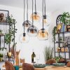 Koyoto Hanglamp, Kogellampje, Hanglamp Amber, Duidelijk, Rookkleurig, 6-lichts