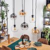 Koyoto Hanglamp, Kogellampje, Hanglamp Amber, Duidelijk, Rookkleurig, 6-lichts