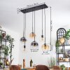 Koyoto Hanglamp, Kogellampje, Hanglamp Amber, Duidelijk, Rookkleurig, 6-lichts