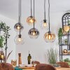 Koyoto Hanglamp, Kogellampje, Hanglamp Amber, Duidelijk, Rookkleurig, 6-lichts